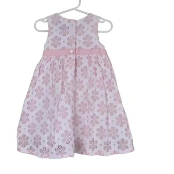 NWT Dressed Up By Gymboree Eyelet Dress Pink White Tulle Party 12-18M - Picture 3 of 9